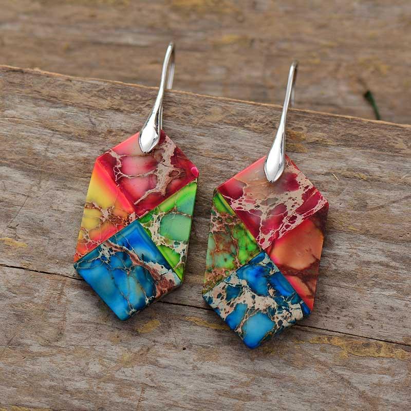 Healing Vibrant Chakra Jasper Earring