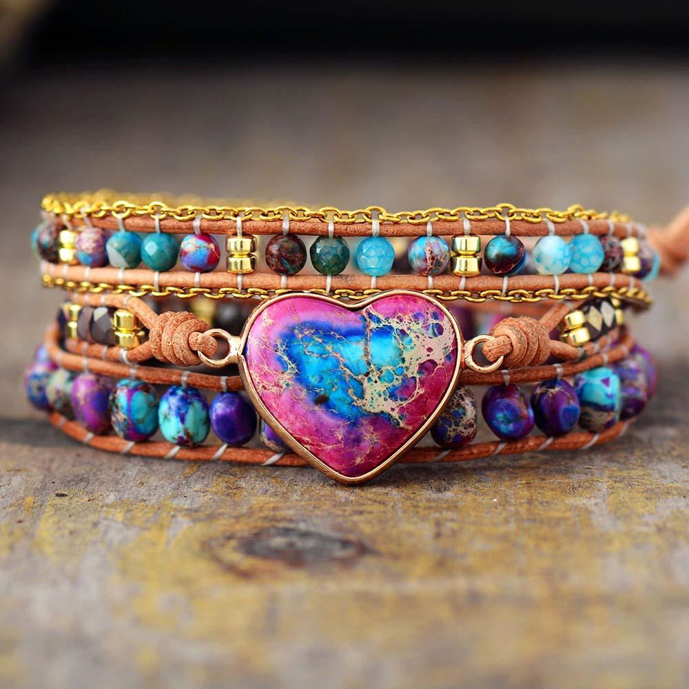 Brazalete de jaspe imperial de amor nutritivo