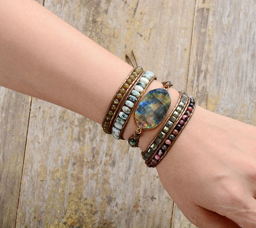 Healing Labradorite Stone Wrap Bracelet