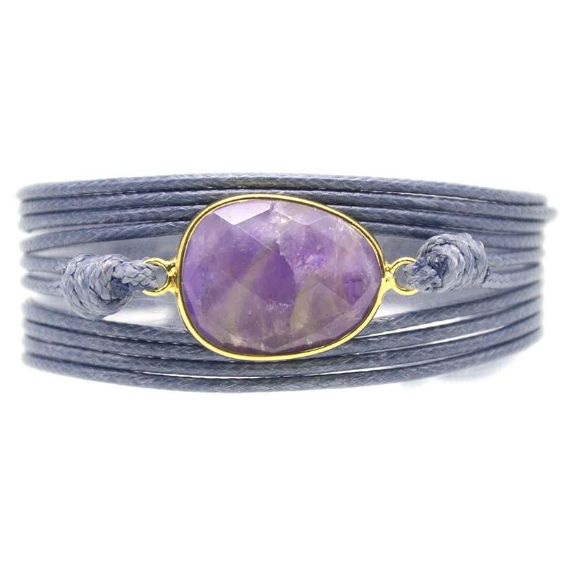 Brazalete envolvente de amatista real curativa