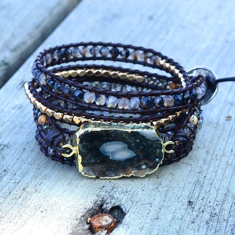 Bracciale in giada oceanica curativa