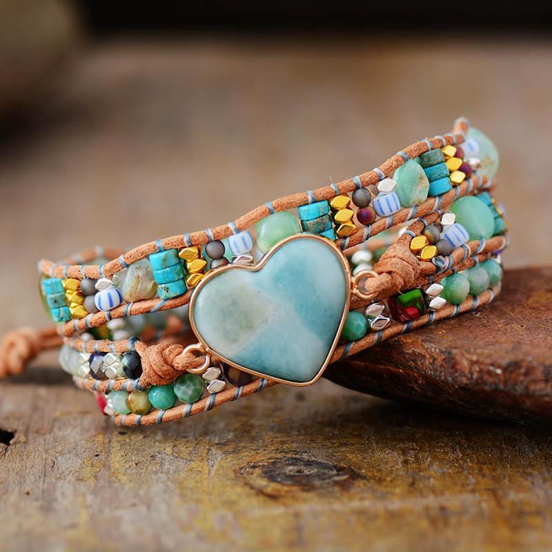 Healing Amazon Stone Wrap Bracelet