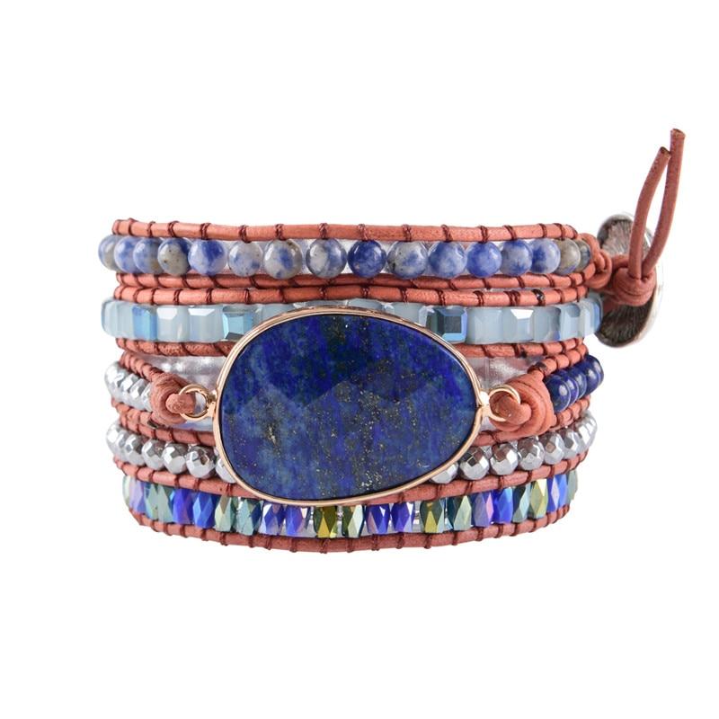 Lazuli Agate Protection Wrap Bracelet