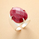 Subtle Oval Rhodochrosite Ring