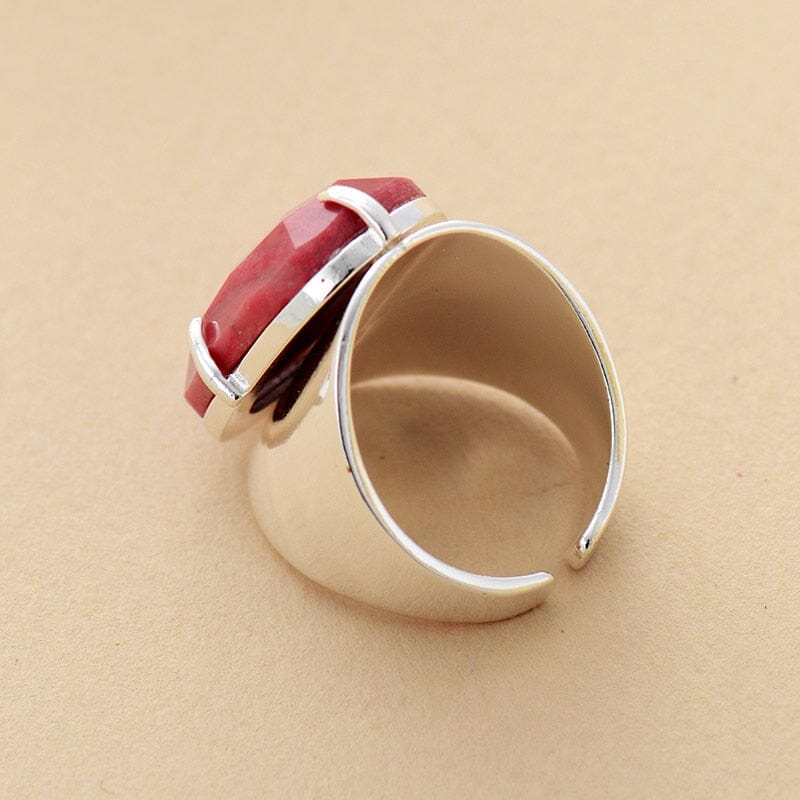 Subtle Oval Rhodochrosite Ring