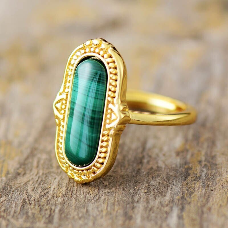 Adjustable Malachite Princess Ring