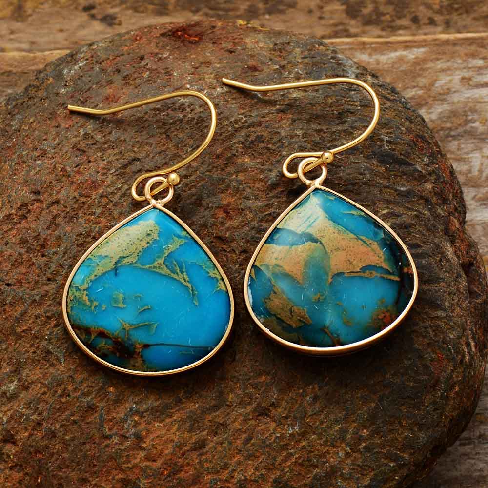 Guarigione Aqua Terra Jasper orecchini