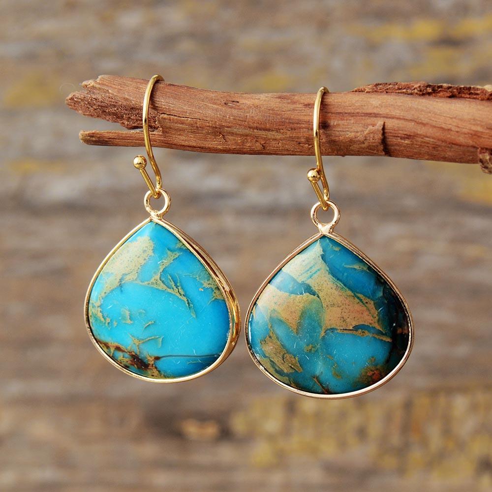 Guarigione Aqua Terra Jasper orecchini