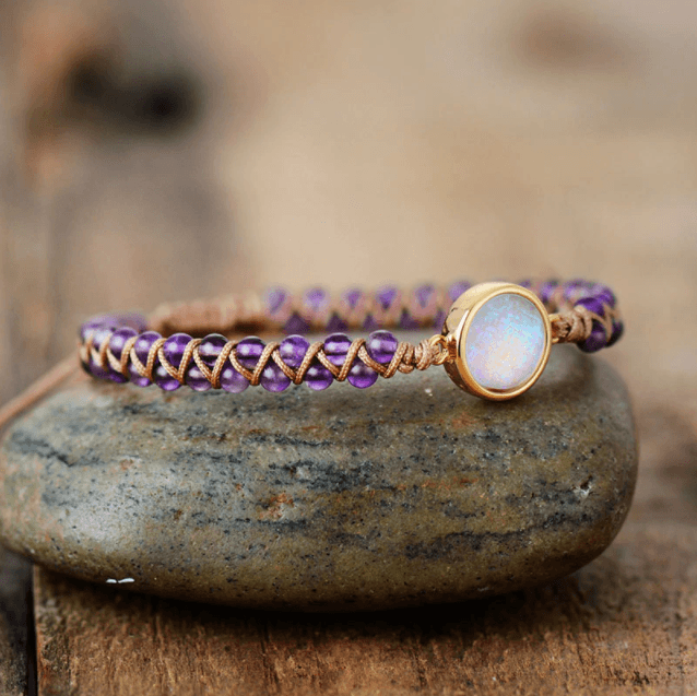 Brazalete de amatista de ópalo curativo