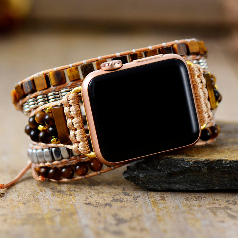 Conexión a tierra de la correa de Apple Watch con ojo de tigre