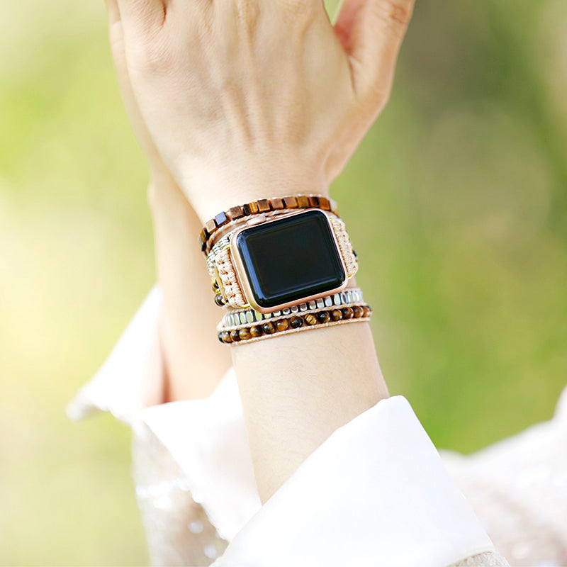 Conexión a tierra de la correa de Apple Watch con ojo de tigre