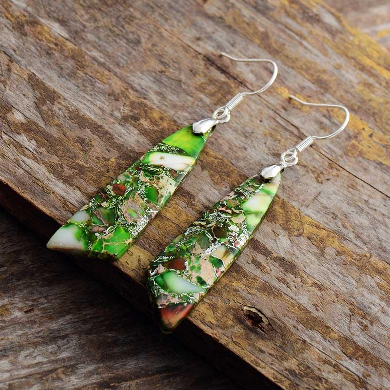 Healing Green Jasper Dangle Earring