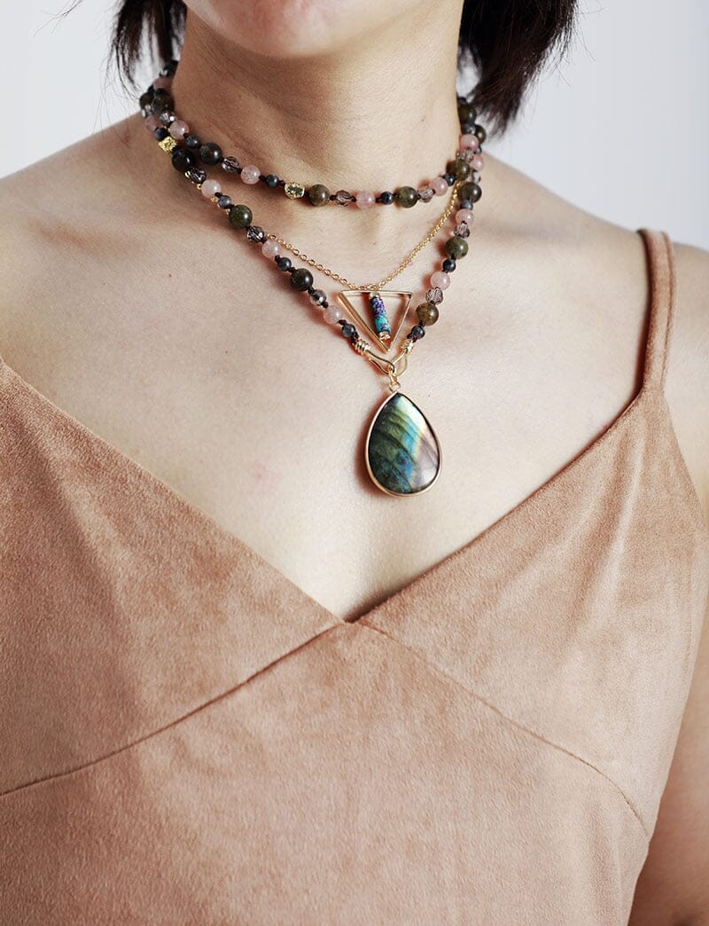 Classic Labradorite Teardrop Necklace