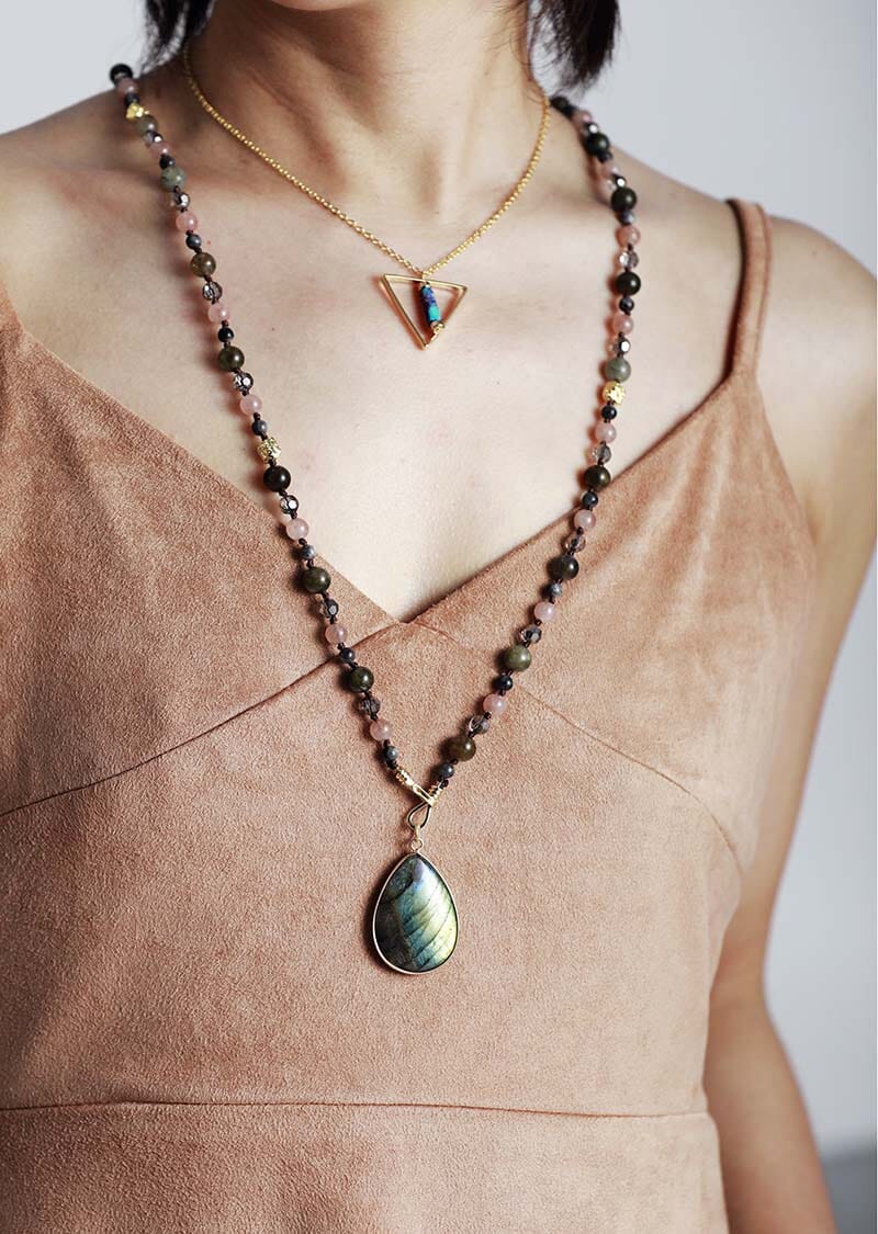 Classic Labradorite Teardrop Necklace