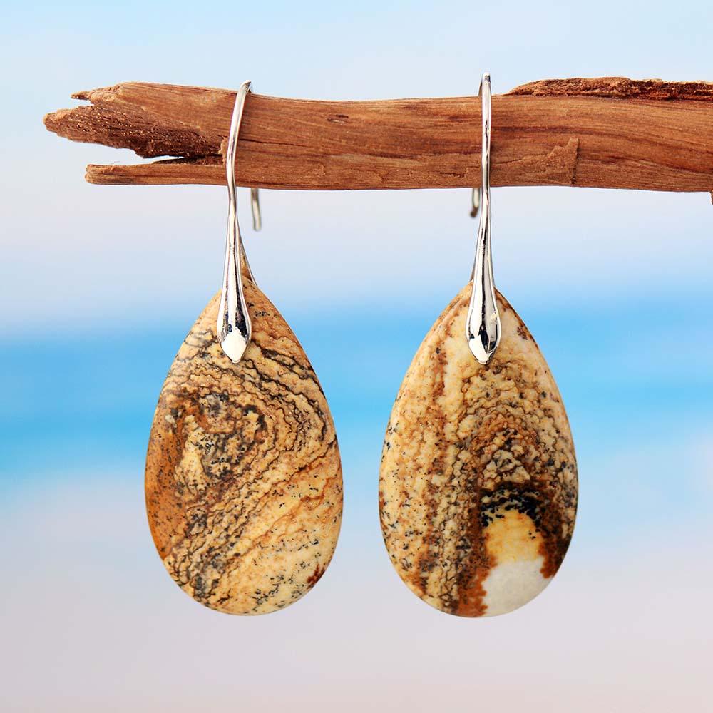 Healing Natural Jasper Drop Earring
