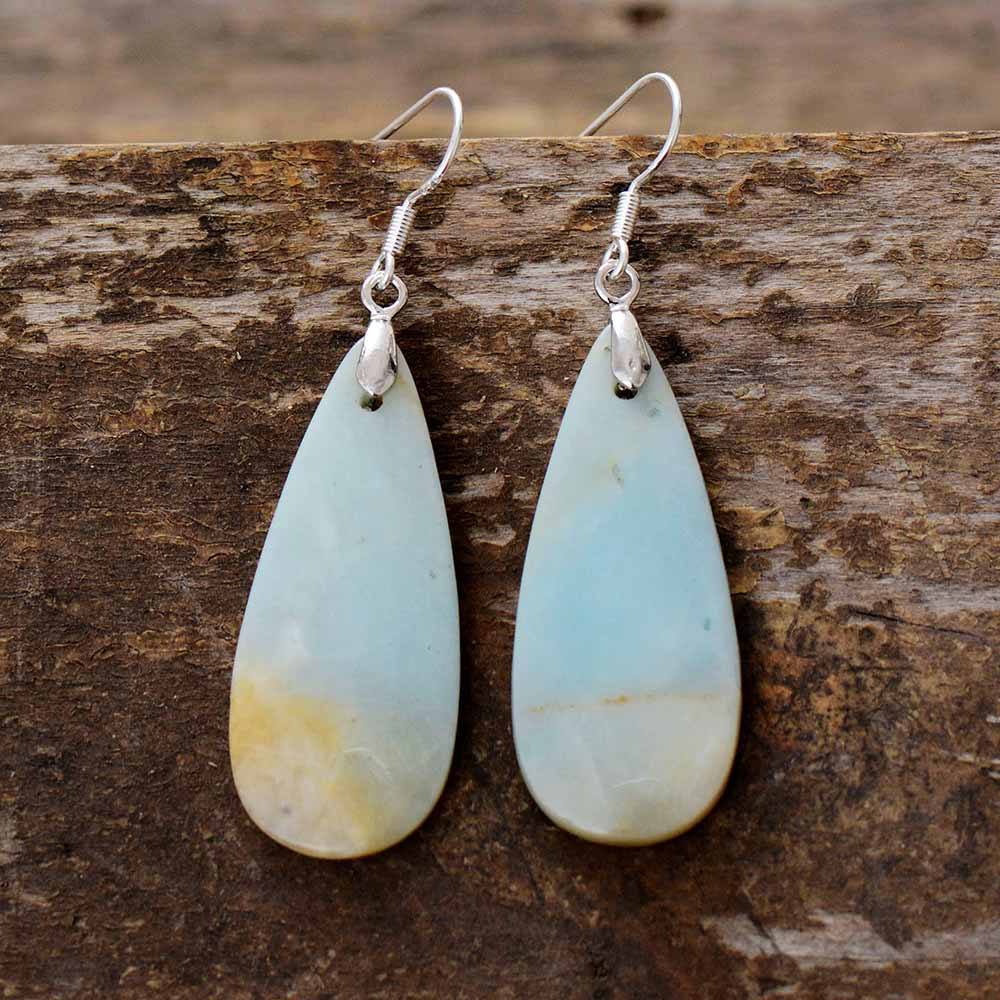 Healing Teardrop Amazonite Dangle Earring
