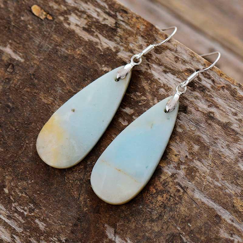 Healing Teardrop Amazonite Dangle Earring