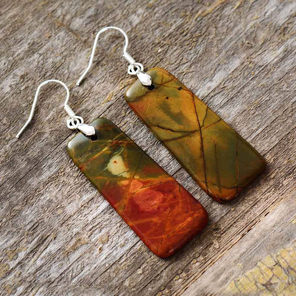 Healing Picasso Jasper Drop Earring