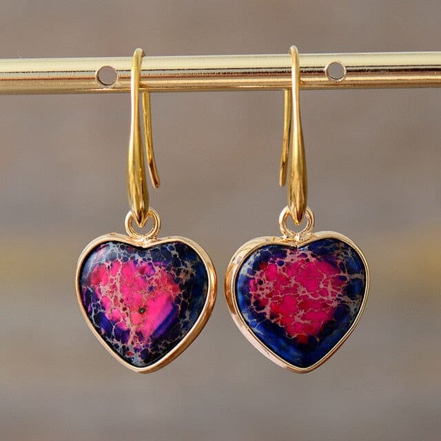 Nurturing Jasper Heart Earrings