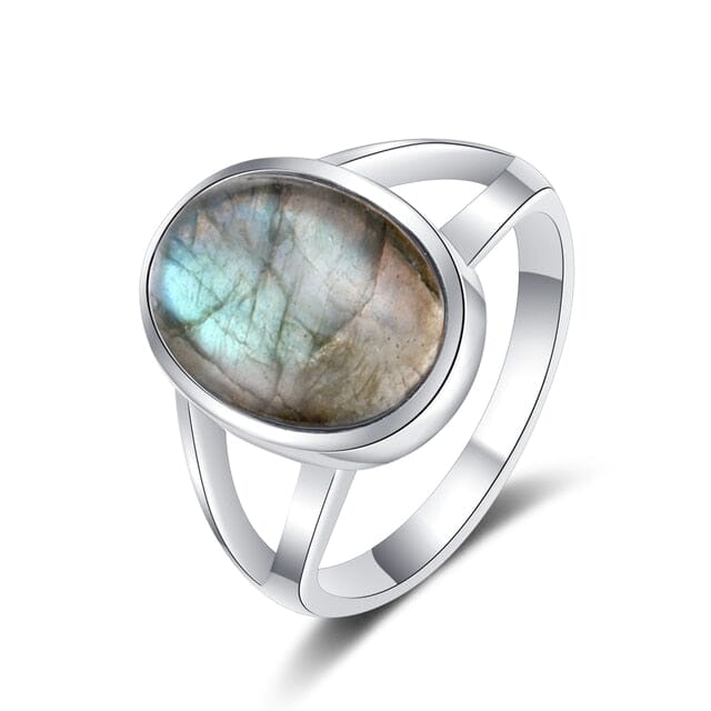 Radiant Labradorite Moonstone Ring