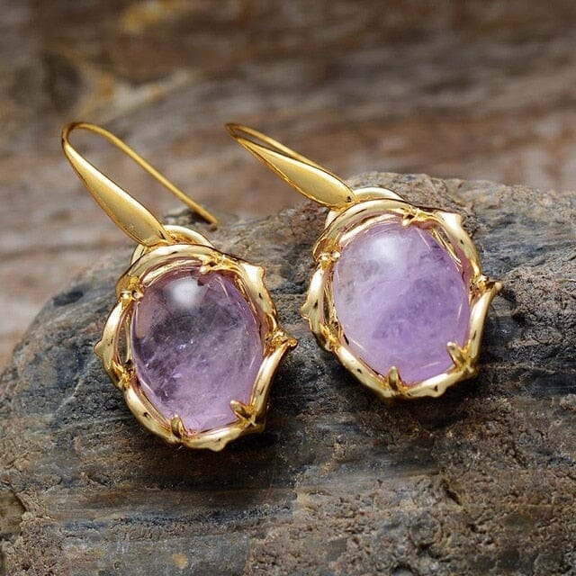Classic Amethyst Hook Earrings