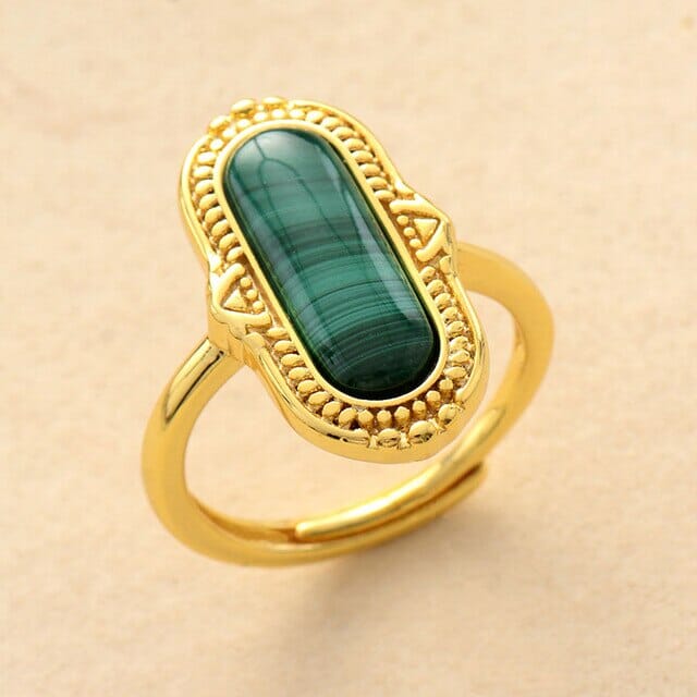 Adjustable Malachite Princess Ring