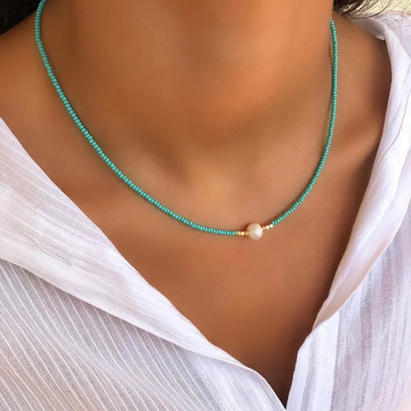 Turquoise Freshwater Pearl Necklace