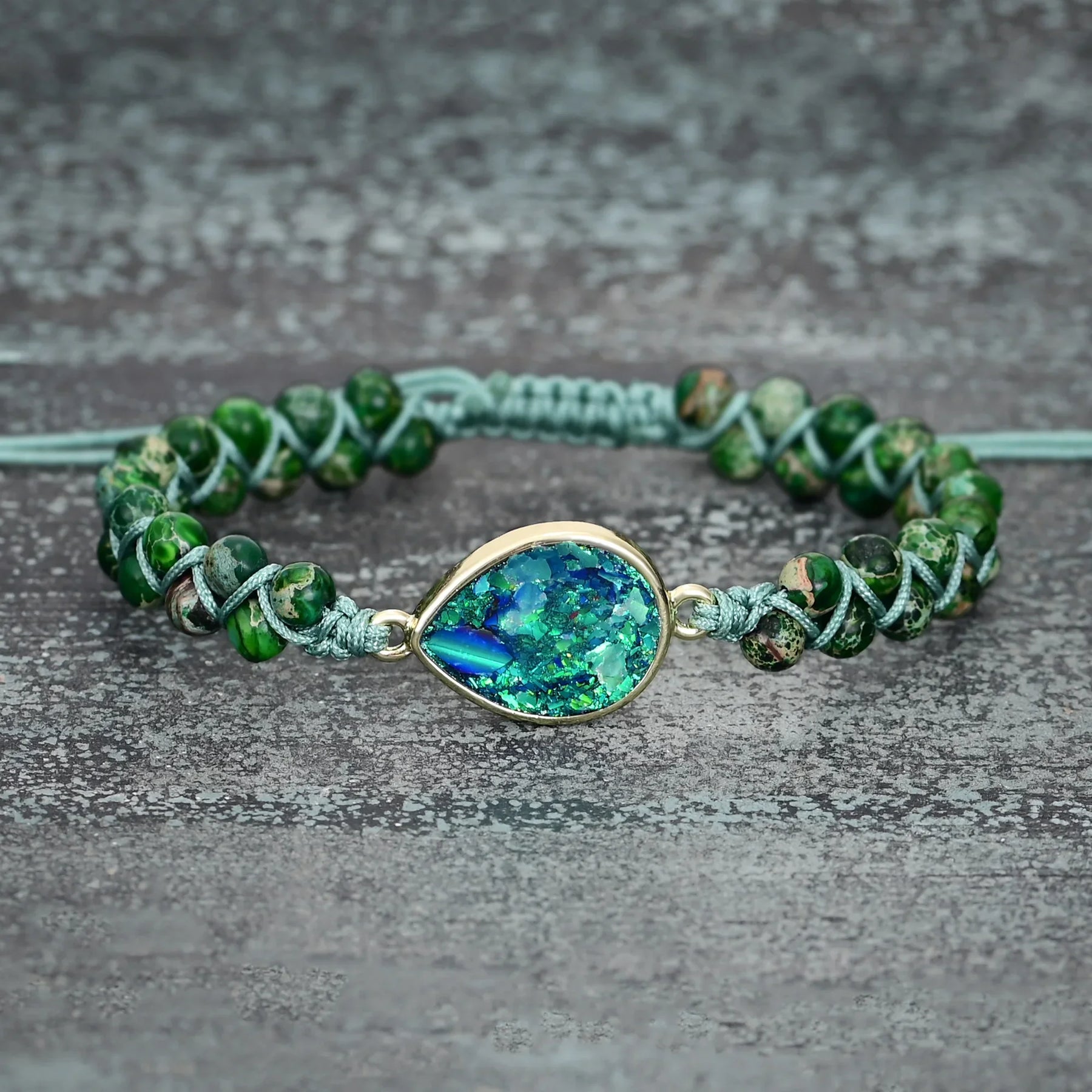 Green Waterdrop Opal Elegance Bracelet