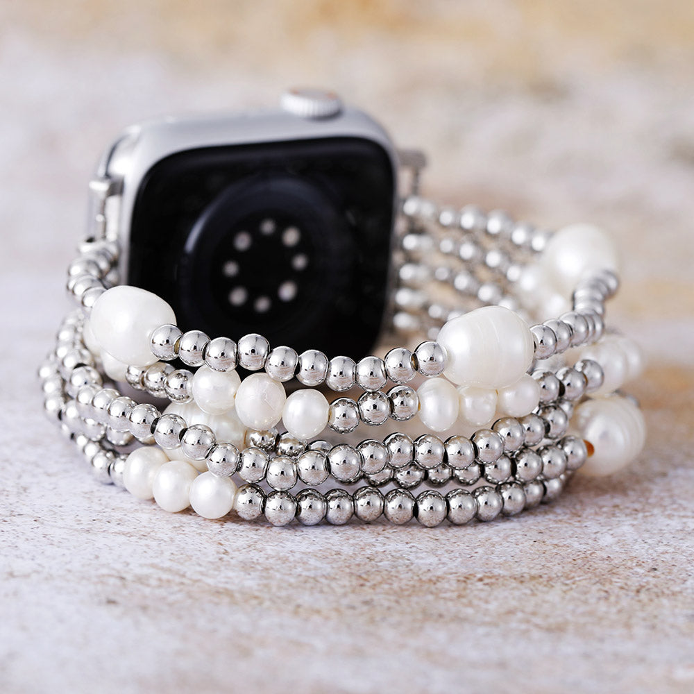 Chic Pearl Silver Perfect Fit Apple Watch Strap