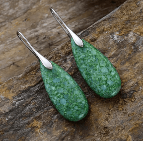 Radiant Boho Green Jasper Drop Earrings - Silver