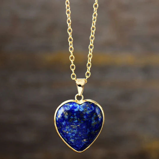 Elegant Lapis Heart Necklace