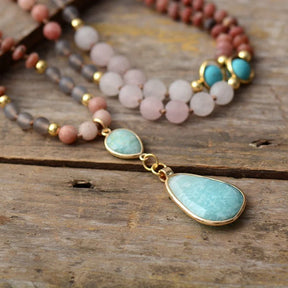 Frosted Turquoise and Amazonite Protection Necklace