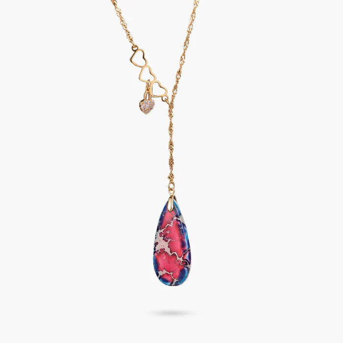 Heartened Jasper Waterdrop Necklace