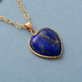 Intense Lapis Lazuli Heart Necklace