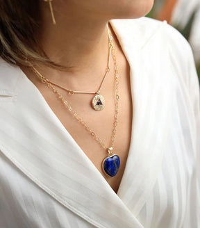 Intense Lapis Lazuli Heart Necklace