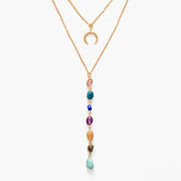 Rain 7 Chakra Heart Gold Chain Necklace