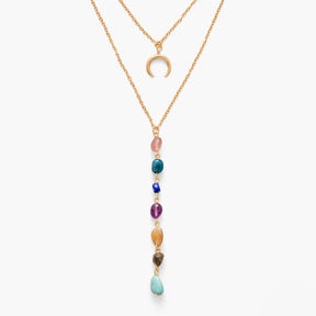 Rain 7 Chakra Heart Gold Chain Necklace