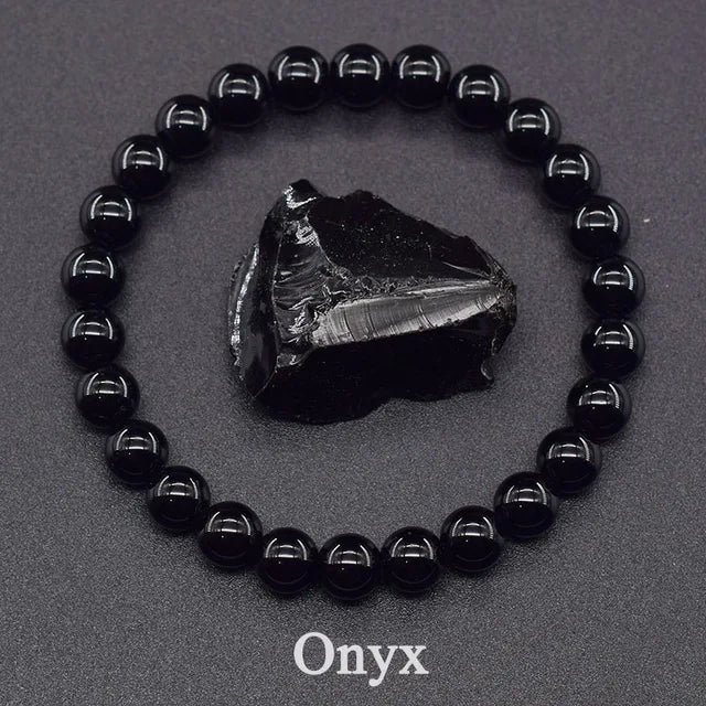 Natural Onyx Stone Beads Bracelet