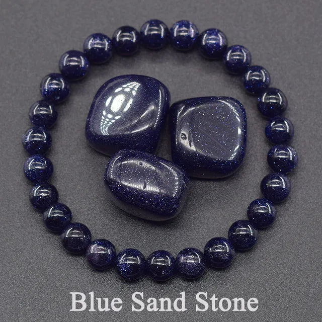 Natural Blue Sand Stone Beads Bracelet