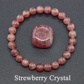 Natural Strawberry  Crystal Stone Beads Bracelet