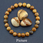 Natural Picture Stone Beads Bracelet