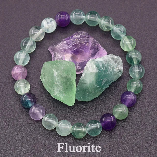 Natural Fluorite Stone Beads Bracelet