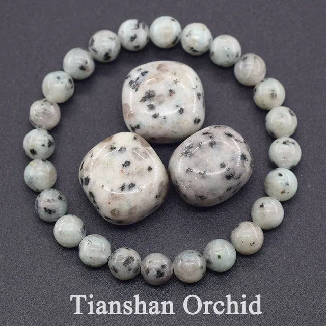 Natural Tianshan Orchid Stone Beads Bracelet