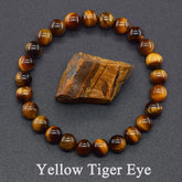 Natural Yellow Tiger Eye Stone Beads Bracelet