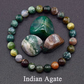 Natural Indian Agate Stone Beads Bracelet