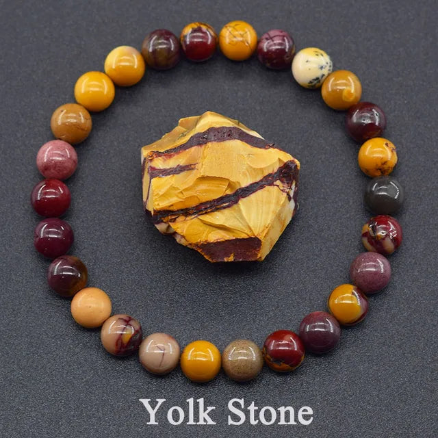 Natural Yolk Stone Beads Bracelet
