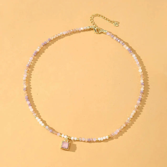 Blushing Lilac Crystal Choker Necklace