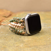 Braided Green Agate Modern Fit Apple Watch Strap