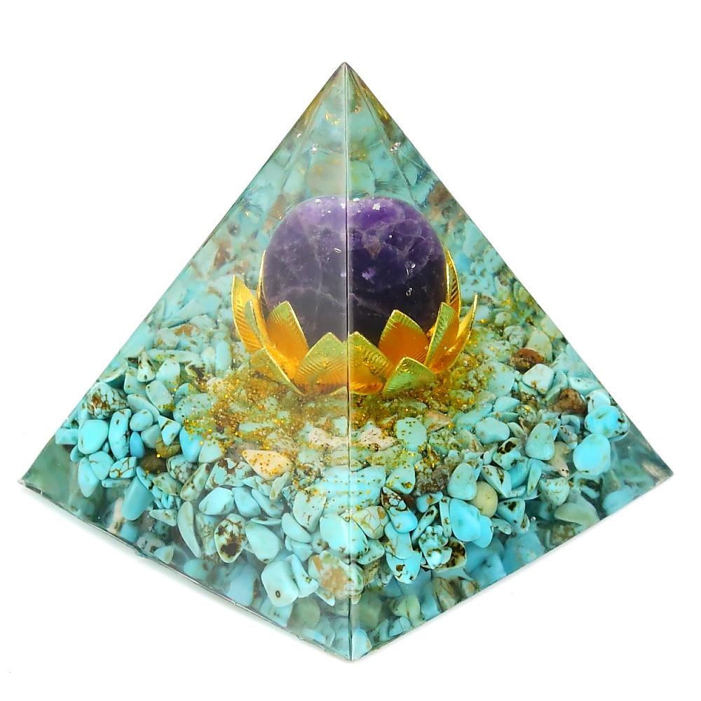 Helende energie van het leven Turquoise Orgone-piramide