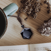 Natural Black Obsidian Hexagram Necklace
